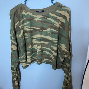 Camo Long Sleeve Crop Top